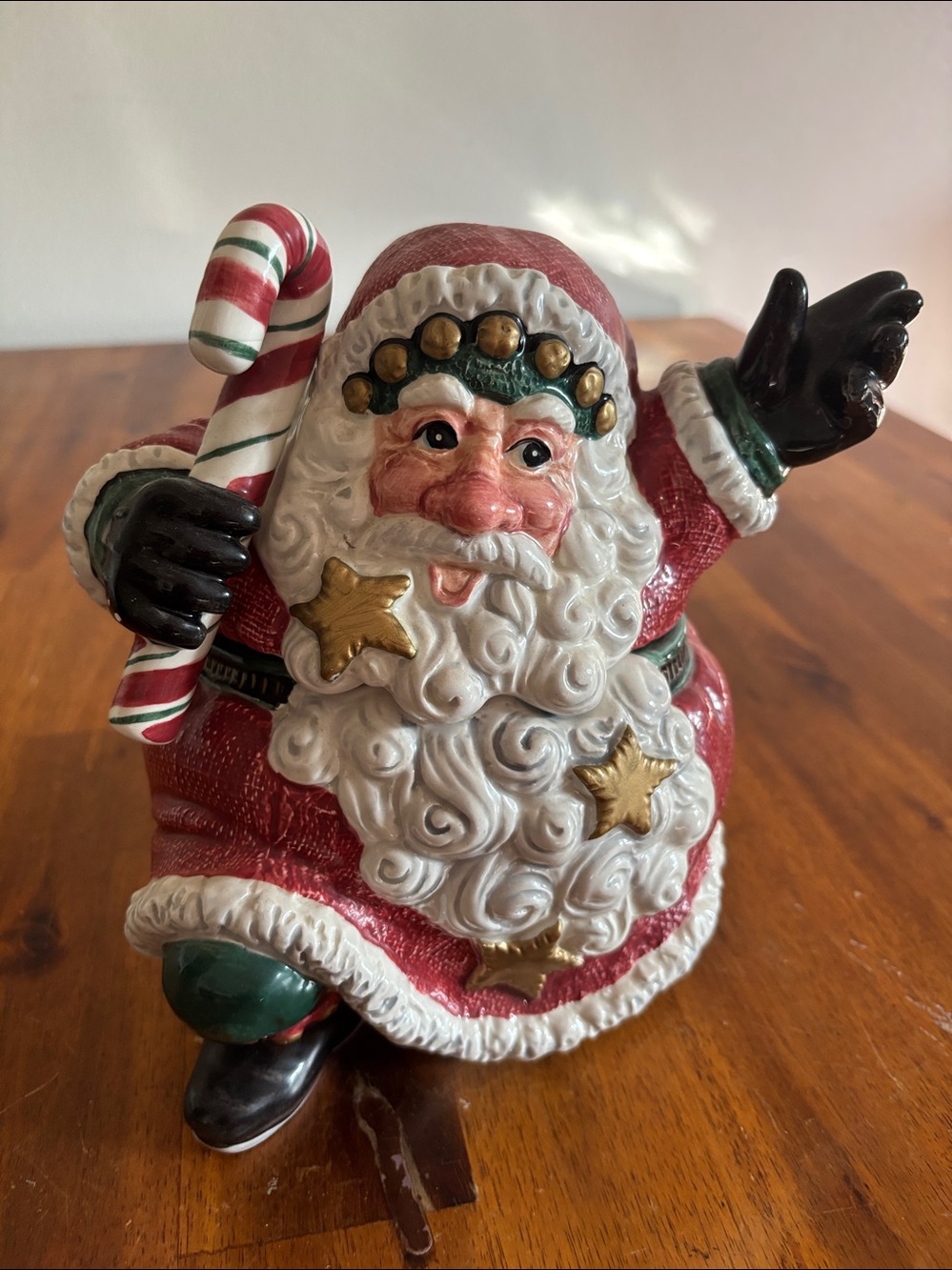 Classic Fitz& Floyd Essentials "Snow Business" Santa Claus Holiday Cookie Jar